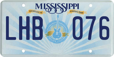 MS license plate LHB076