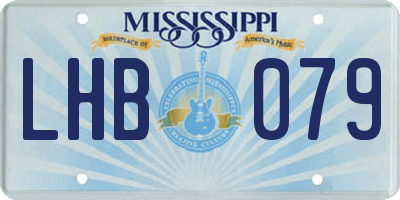 MS license plate LHB079