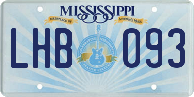 MS license plate LHB093