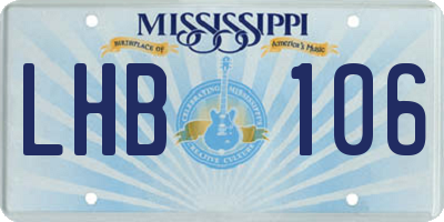 MS license plate LHB106