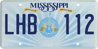 MS license plate LHB112