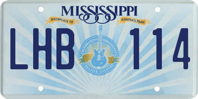 MS license plate LHB114