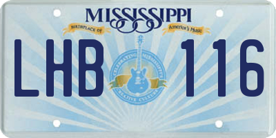 MS license plate LHB116