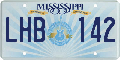 MS license plate LHB142
