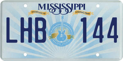 MS license plate LHB144