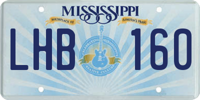 MS license plate LHB160