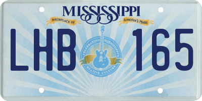 MS license plate LHB165