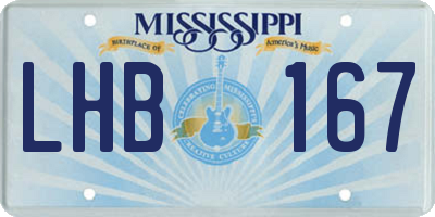 MS license plate LHB167