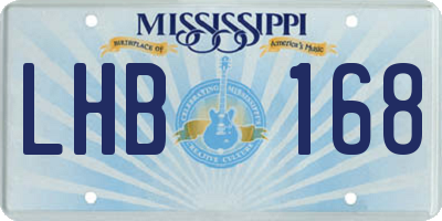 MS license plate LHB168