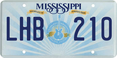 MS license plate LHB210