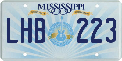 MS license plate LHB223
