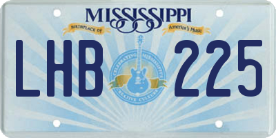 MS license plate LHB225