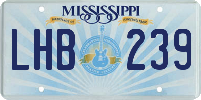 MS license plate LHB239