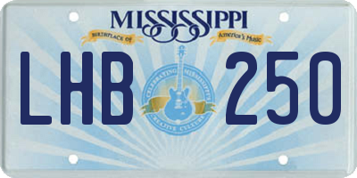 MS license plate LHB250