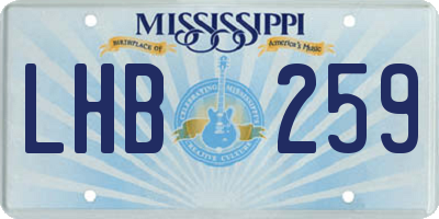 MS license plate LHB259