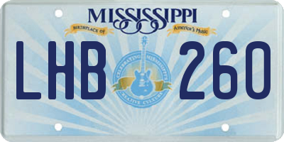 MS license plate LHB260