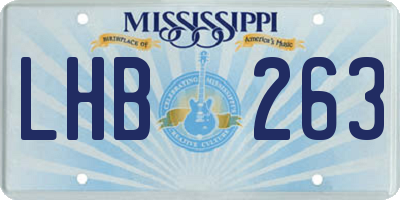 MS license plate LHB263