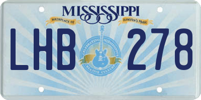 MS license plate LHB278