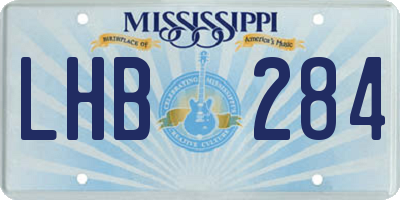 MS license plate LHB284