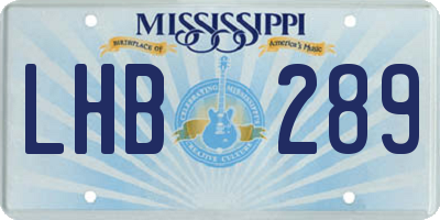 MS license plate LHB289