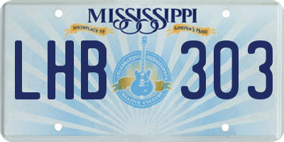 MS license plate LHB303