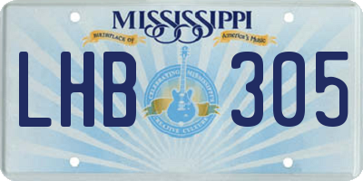 MS license plate LHB305