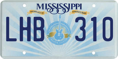 MS license plate LHB310