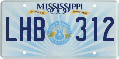 MS license plate LHB312