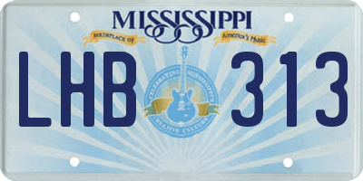 MS license plate LHB313