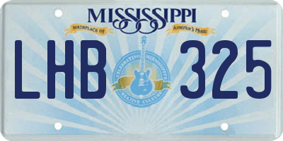 MS license plate LHB325