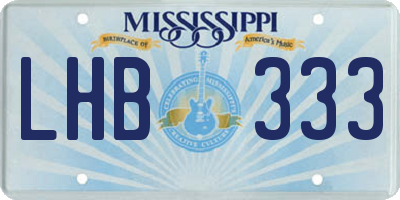 MS license plate LHB333