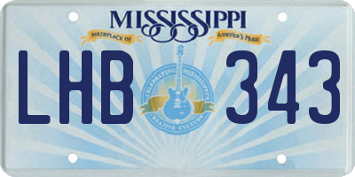 MS license plate LHB343