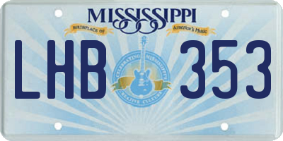 MS license plate LHB353