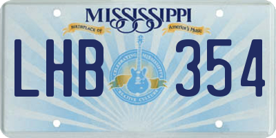 MS license plate LHB354