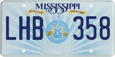 MS license plate LHB358