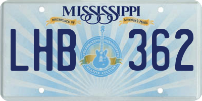 MS license plate LHB362