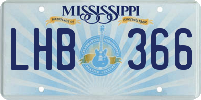 MS license plate LHB366