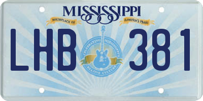 MS license plate LHB381