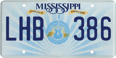 MS license plate LHB386