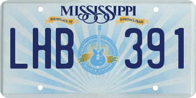 MS license plate LHB391