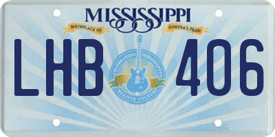 MS license plate LHB406