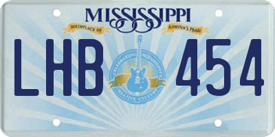 MS license plate LHB454