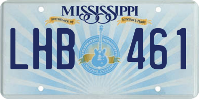MS license plate LHB461