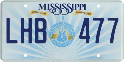 MS license plate LHB477