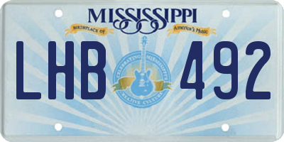 MS license plate LHB492