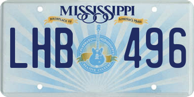 MS license plate LHB496