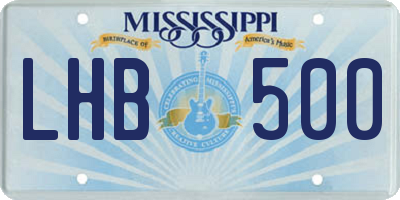 MS license plate LHB500