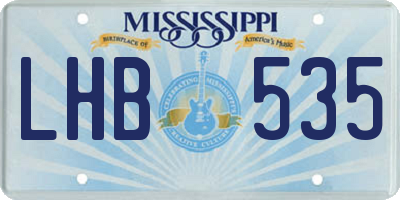 MS license plate LHB535