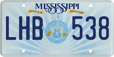 MS license plate LHB538