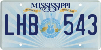 MS license plate LHB543